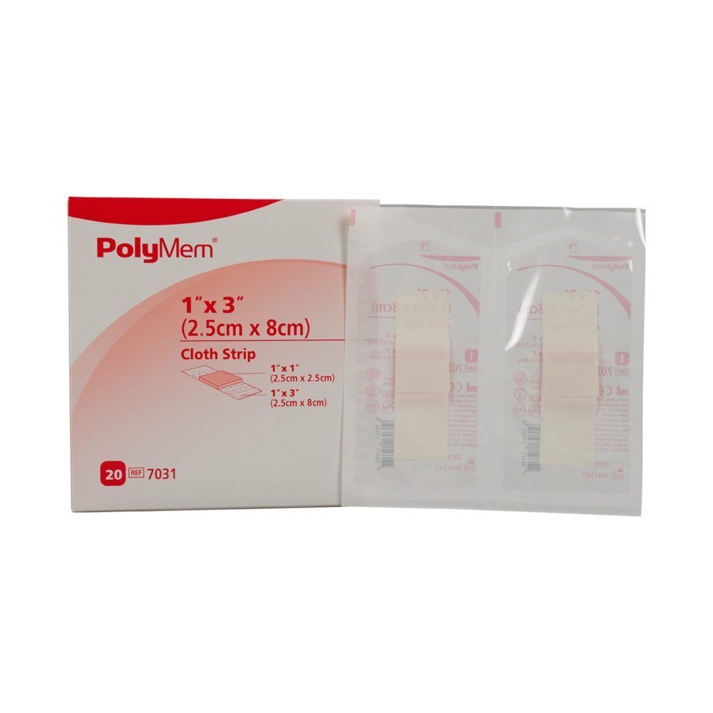Polymem Cloth Adhesive Strip Foam Dressing 1 x 3 Polymem Cloth Adhesive Strip Foam Dressing 1 x 3