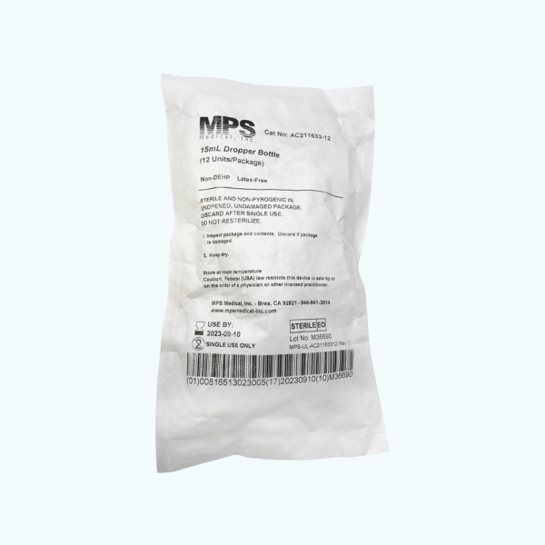 15ML Sterile Dropper Bottle, 12/Pack