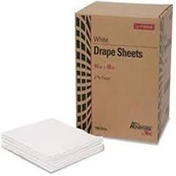 Drape Sheet, 2-Ply, Tissue, 40" x 48", White, 100/cs