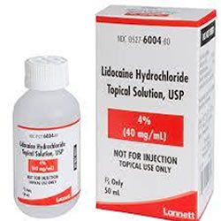 Lidocaine Hydrochloride Topical Solution, 4%, 50mL