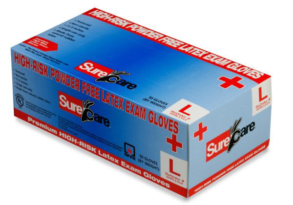 SureCare High Risk Latex Gloves - Powder Free