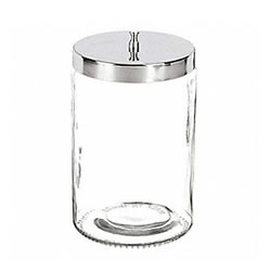 4x4 Dressing Jar Glass w/Stainless Steel Lid