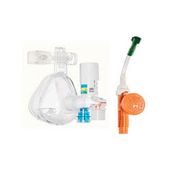 C-PAP O2-Max Fixed System BiTrac ED Mask 30/22mm Elbow Omniclip and Head Strap