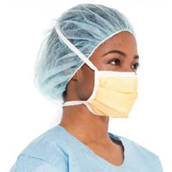 Level 3 Fog-Free Surgical Tie On Mask, Orange, 50/pkg