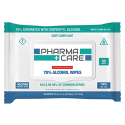 Pharmacare Advanced Formula 70% Isopropyl Alcohol Wipes 50/pack