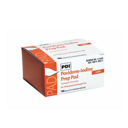 PDI PVP IODINE PREP PAD PVP Iodine Prep Pad, Large, 1.75" x 3.5", 100 pk/bx, 10 bx/cs