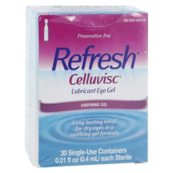 Refresh Celluvisc Eye Lubricant 0.4mL Gel Sterile Singles 30/Bx