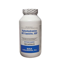 Diphenhydramine 25mg Caplets 1,000/bottle